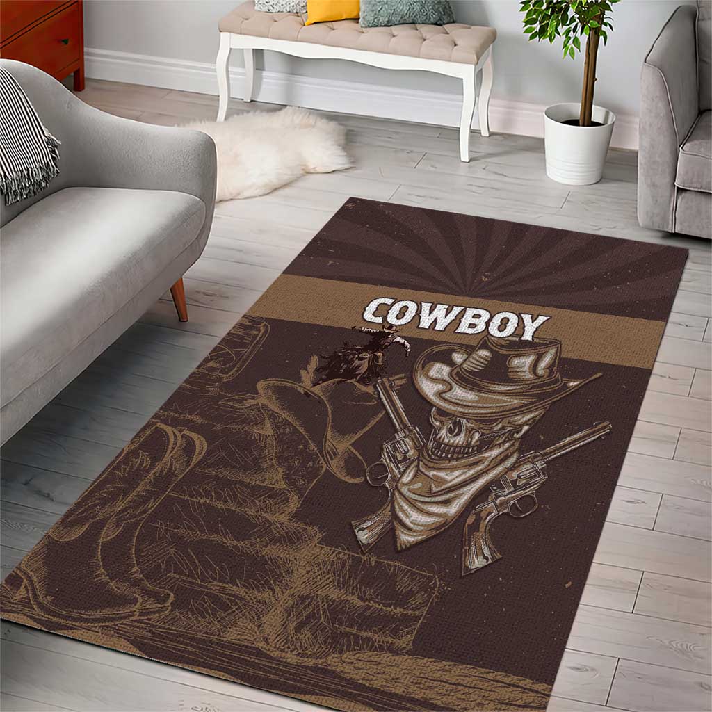 Skull Cowboy Area Rug Wild West Reborn LT15