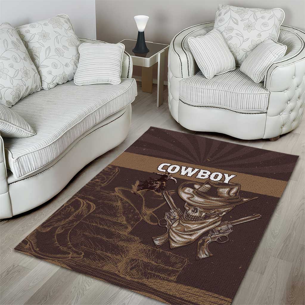 Skull Cowboy Area Rug Wild West Reborn LT15