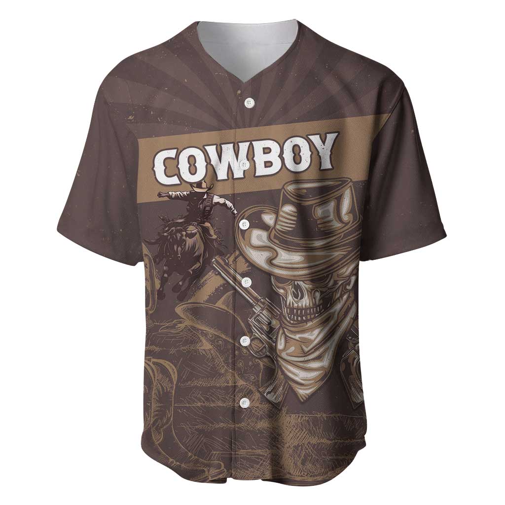 Personalised Skull Cowboy Baseball Jersey Wild West Reborn LT15