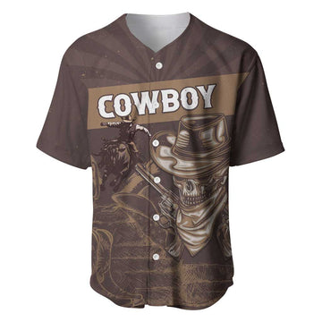 Personalised Skull Cowboy Baseball Jersey Wild West Reborn LT15