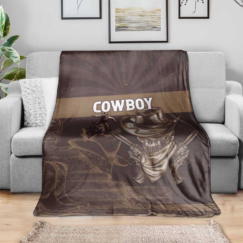 Skull Cowboy Blanket Wild West Reborn LT15