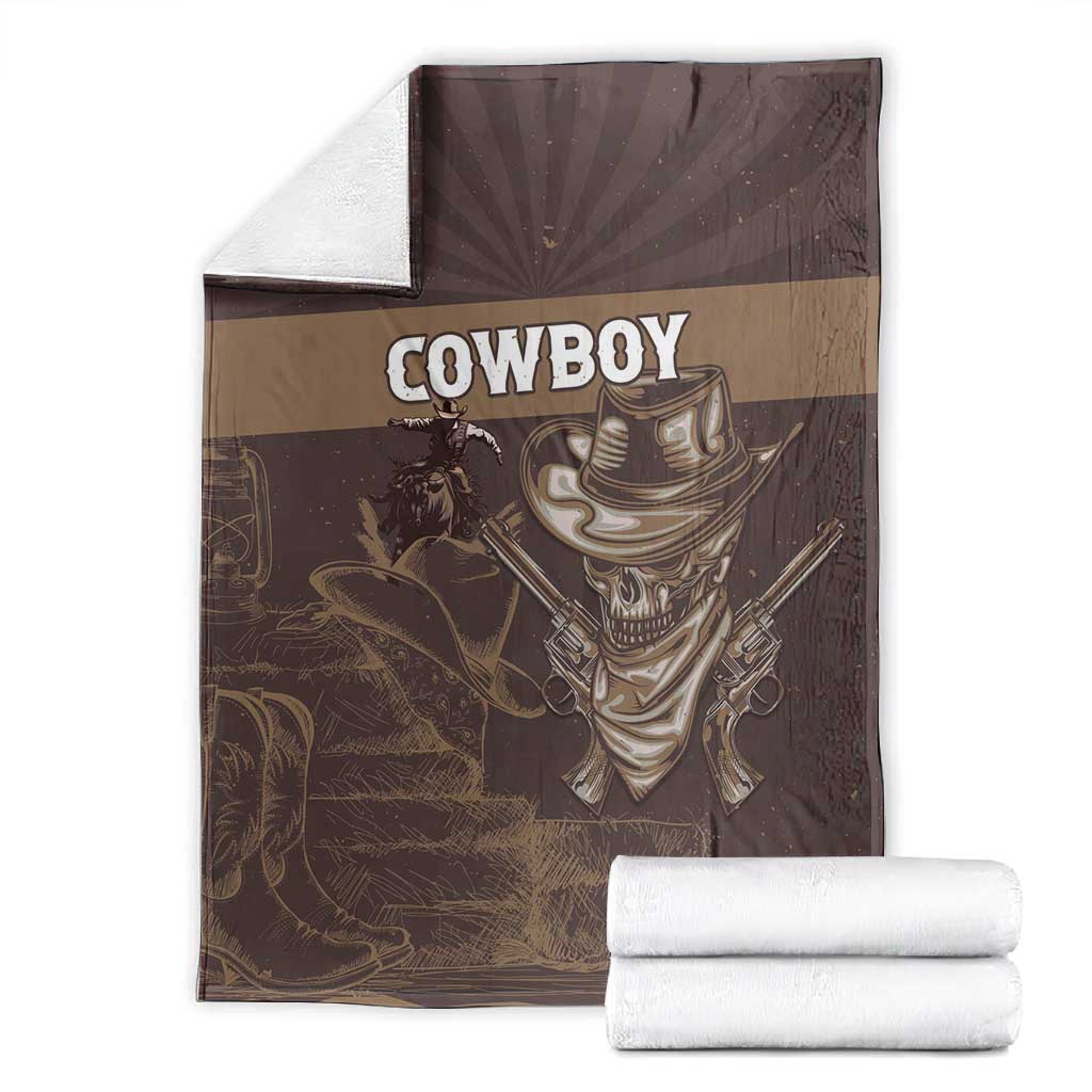 Skull Cowboy Blanket Wild West Reborn LT15