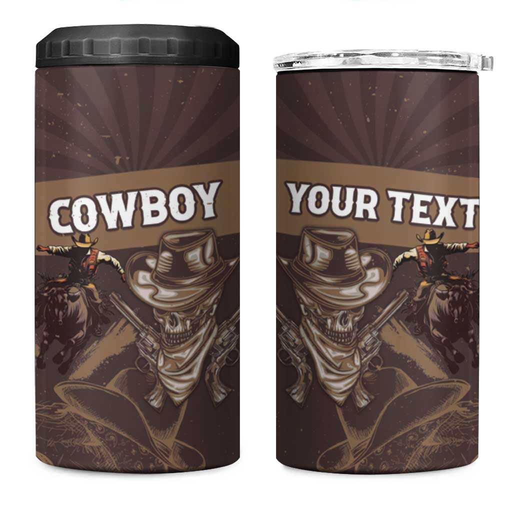 Personalised Skull Cowboy 4 in 1 Can Cooler Tumbler Wild West Reborn LT15