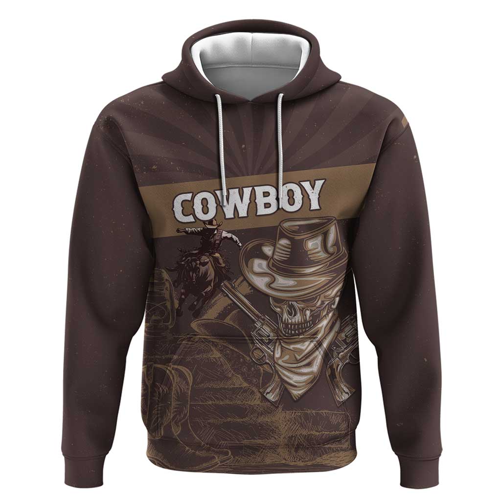 Personalised Skull Cowboy Hoodie Vintage Style LT15