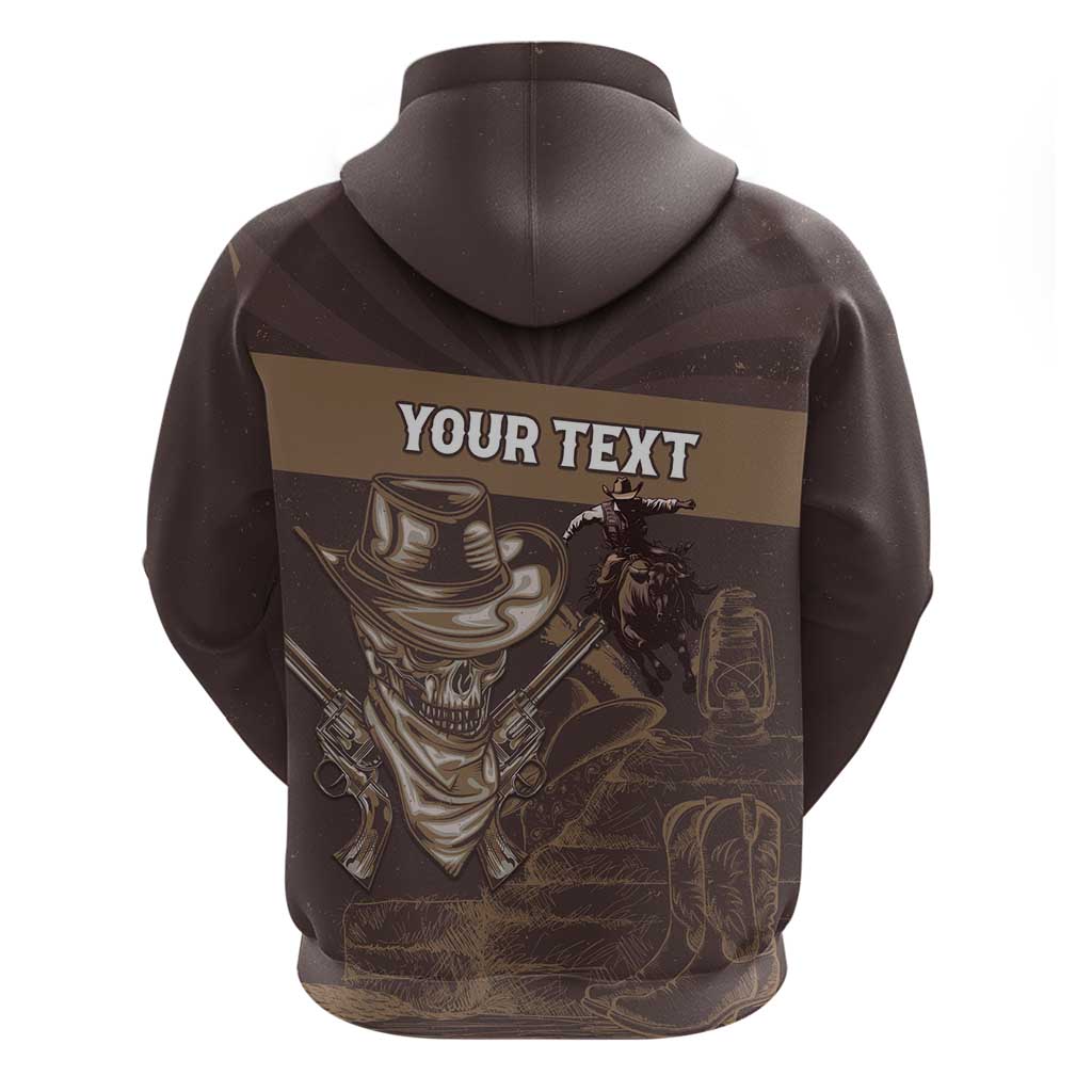 Personalised Skull Cowboy Hoodie Vintage Style LT15