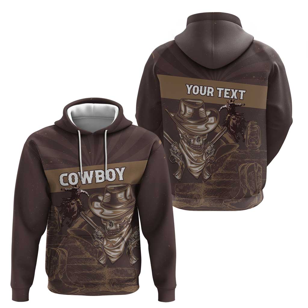 Personalised Skull Cowboy Hoodie Vintage Style LT15