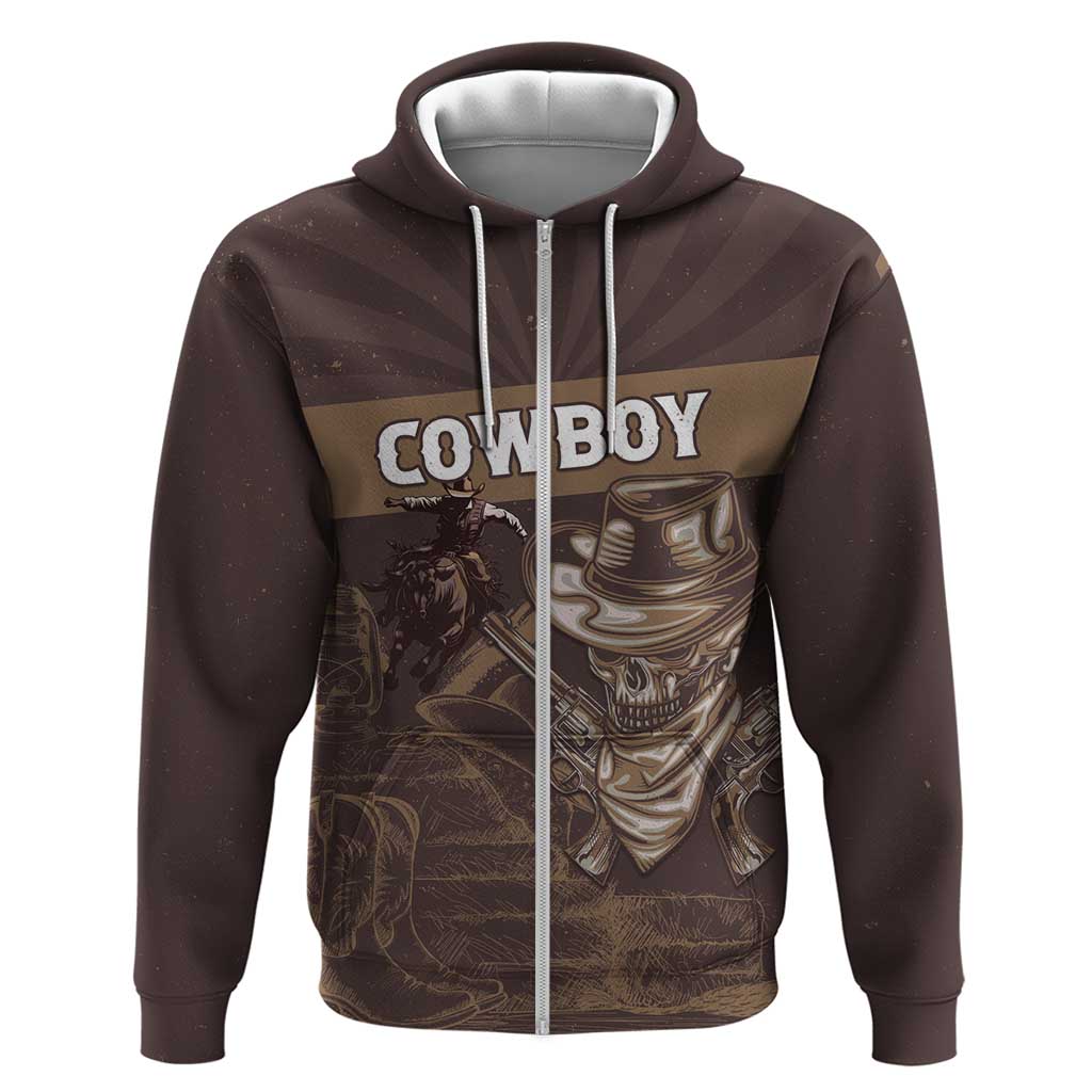 Personalised Skull Cowboy Hoodie Vintage Style LT15
