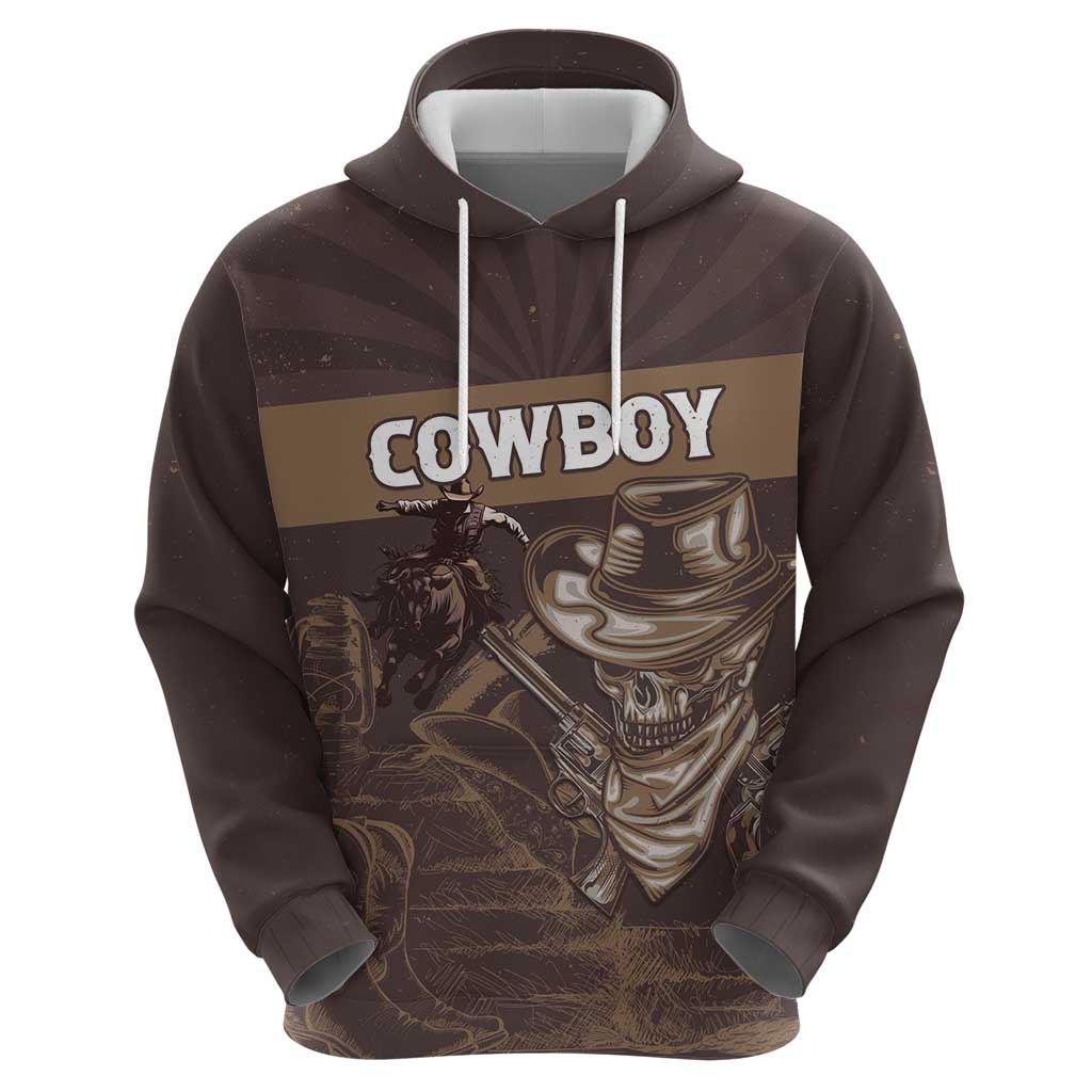 Personalised Skull Cowboy Hoodie Vintage Style LT15