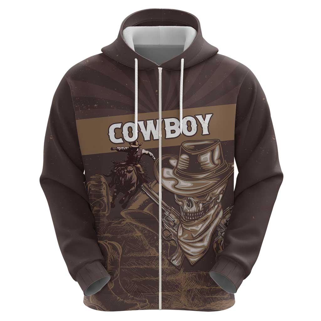 Personalised Skull Cowboy Hoodie Vintage Style LT15