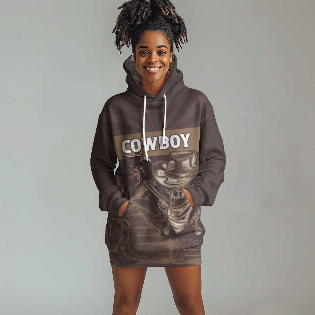Personalised Skull Cowboy Hoodie Dress Wild West Reborn LT15