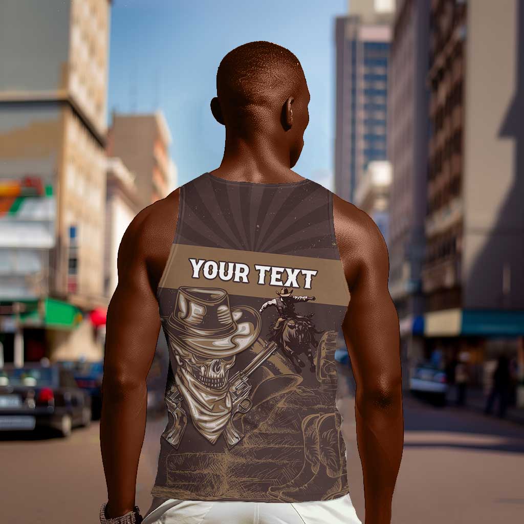 Personalised Skull Cowboy Men Tank Top Wild West Reborn LT15