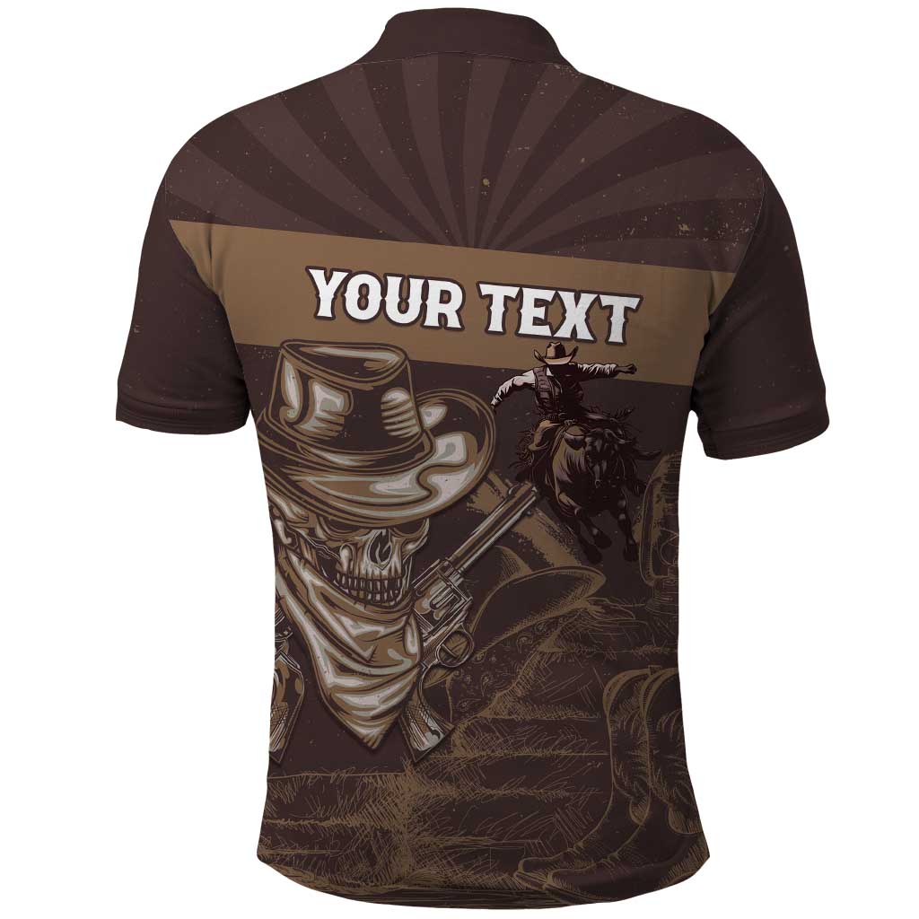Personalised Skull Cowboy Polo Shirt Vintage Style LT15
