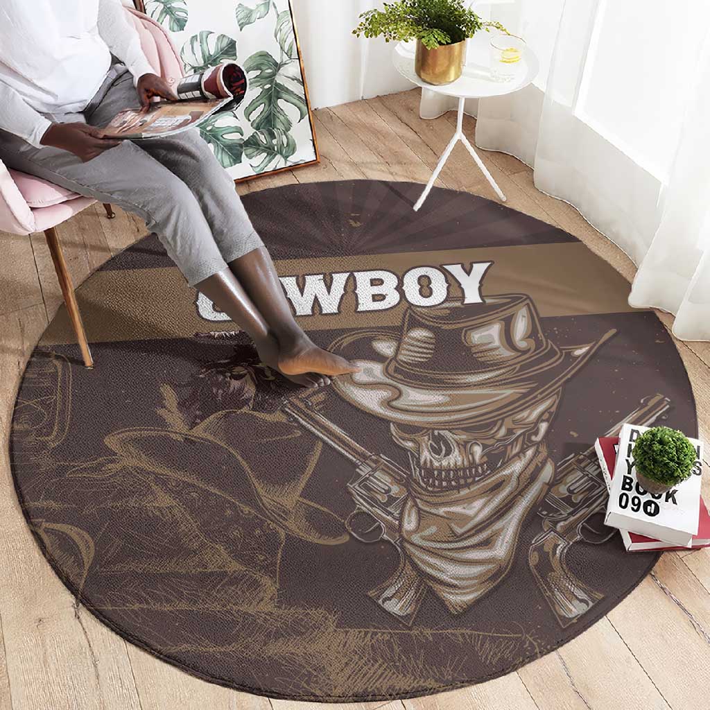 Skull Cowboy Round Carpet Wild West Reborn LT15
