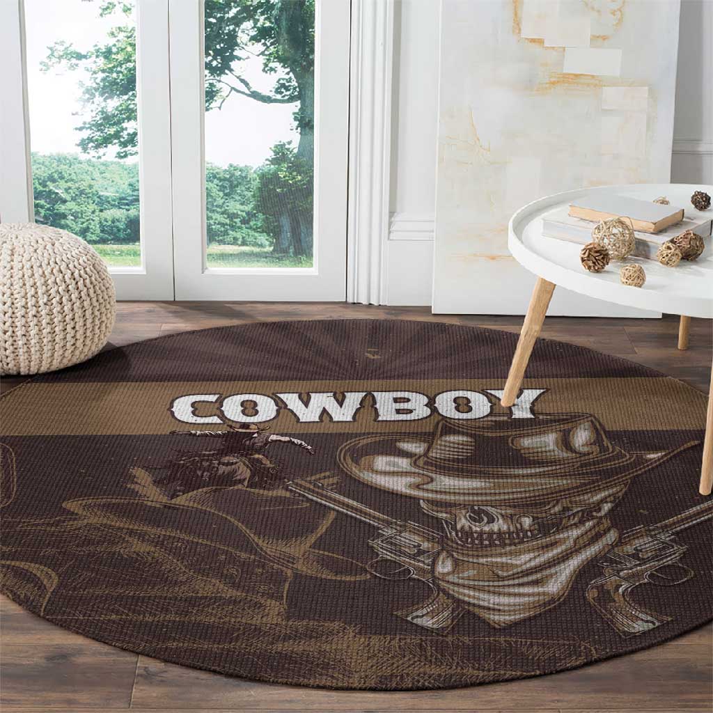 Skull Cowboy Round Carpet Wild West Reborn LT15