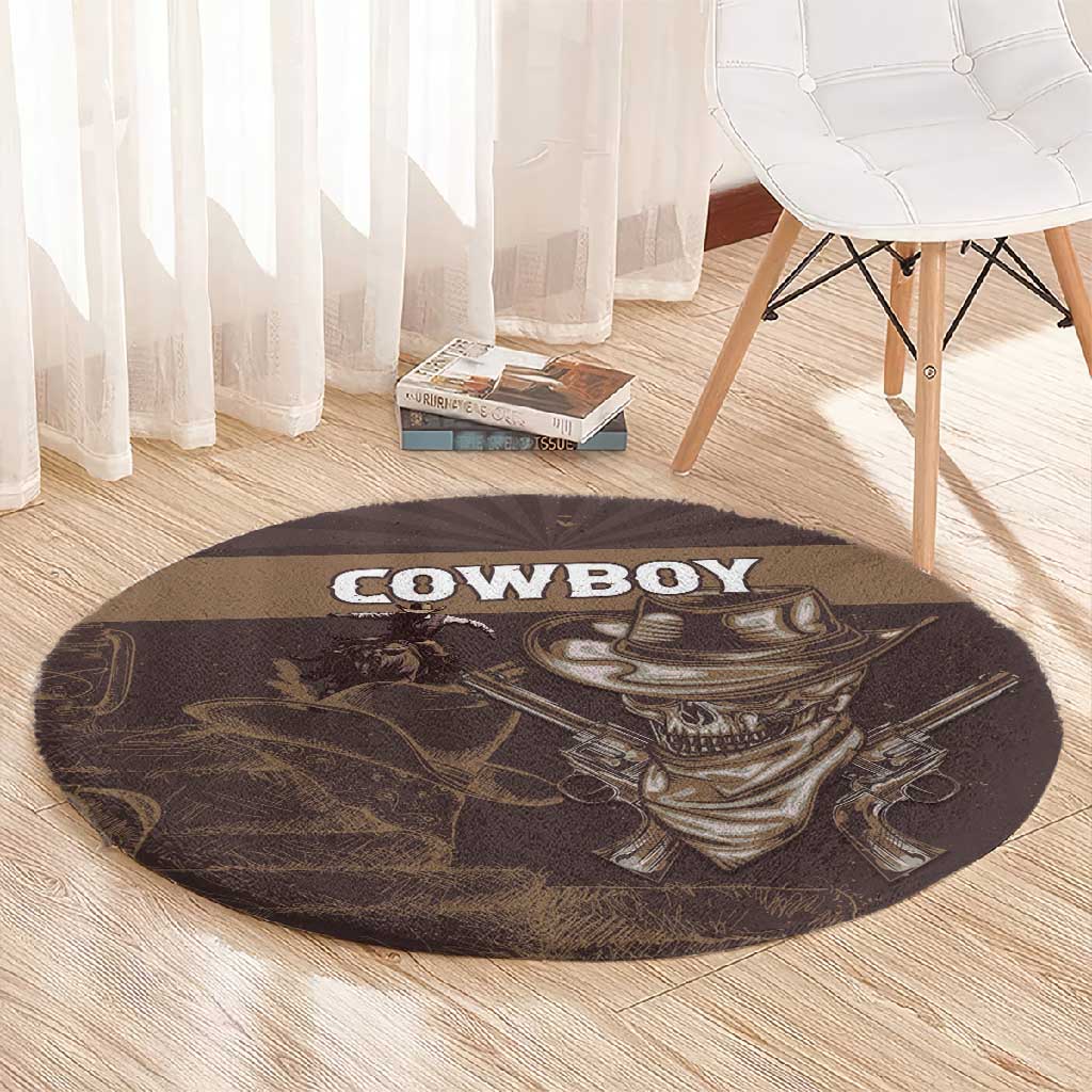 Skull Cowboy Round Carpet Wild West Reborn LT15