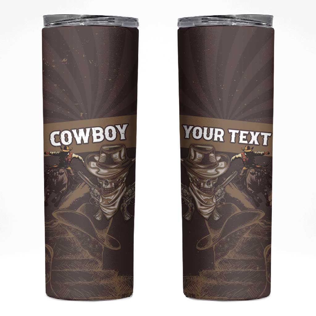 Personalised Skull Cowboy Skinny Tumbler Wild West Reborn LT15