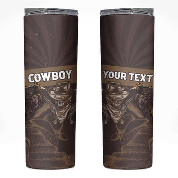 Personalised Skull Cowboy Skinny Tumbler Wild West Reborn LT15