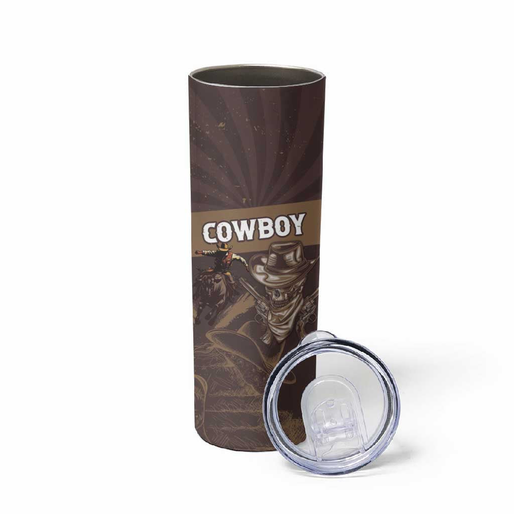 Personalised Skull Cowboy Skinny Tumbler Wild West Reborn LT15