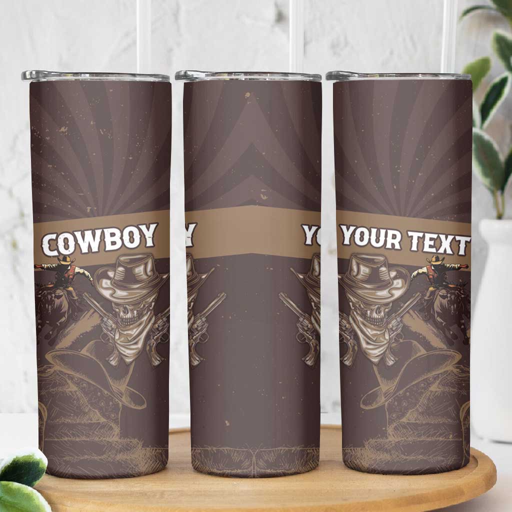 Personalised Skull Cowboy Skinny Tumbler Wild West Reborn LT15