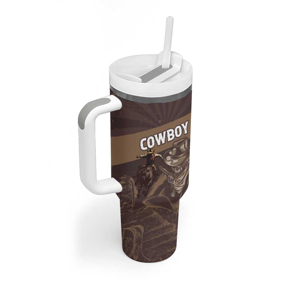 Personalised Skull Cowboy Tumbler With Handle Wild West Reborn LT15