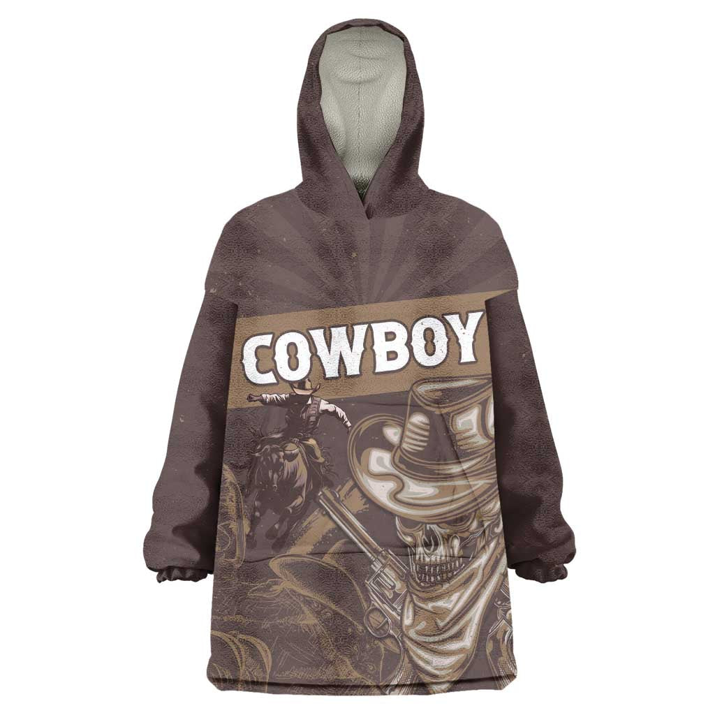 Personalised Skull Cowboy Wearable Blanket Hoodie Wild West Reborn LT15