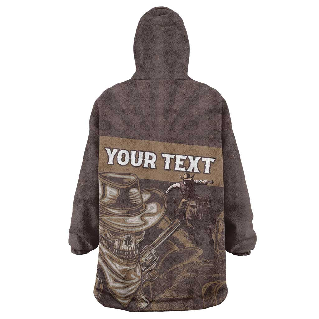 Personalised Skull Cowboy Wearable Blanket Hoodie Wild West Reborn LT15