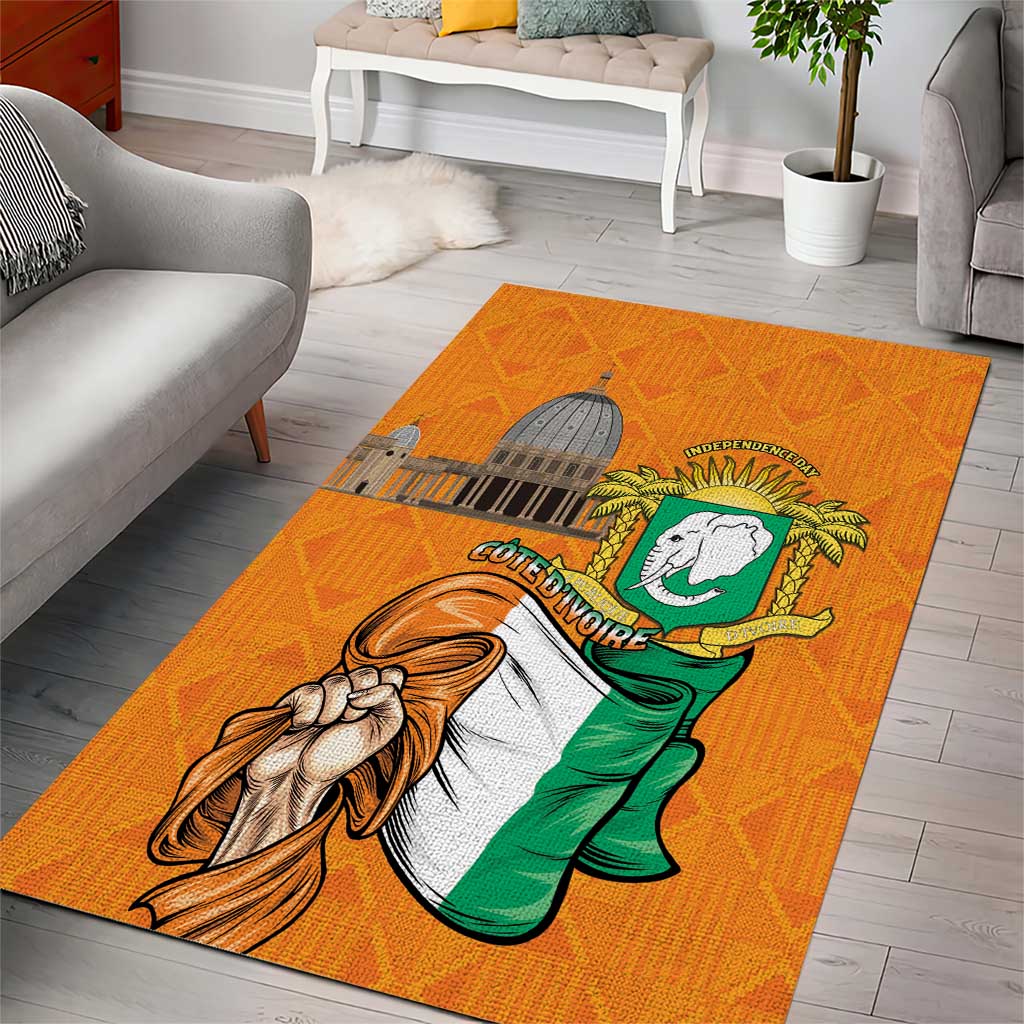 Happy Cote dIvoire Area Rug 65th of Independence Day LT15