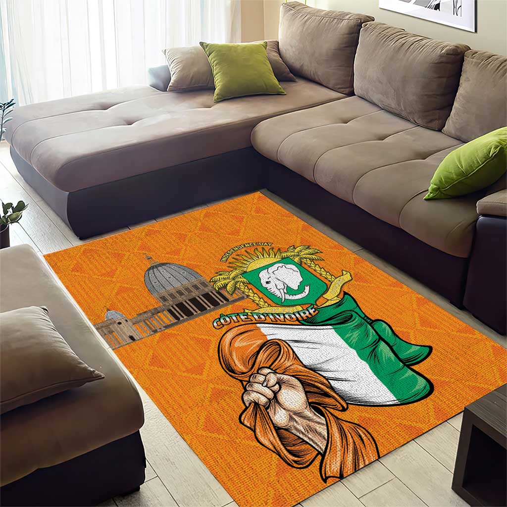 Happy Cote dIvoire Area Rug 65th of Independence Day LT15