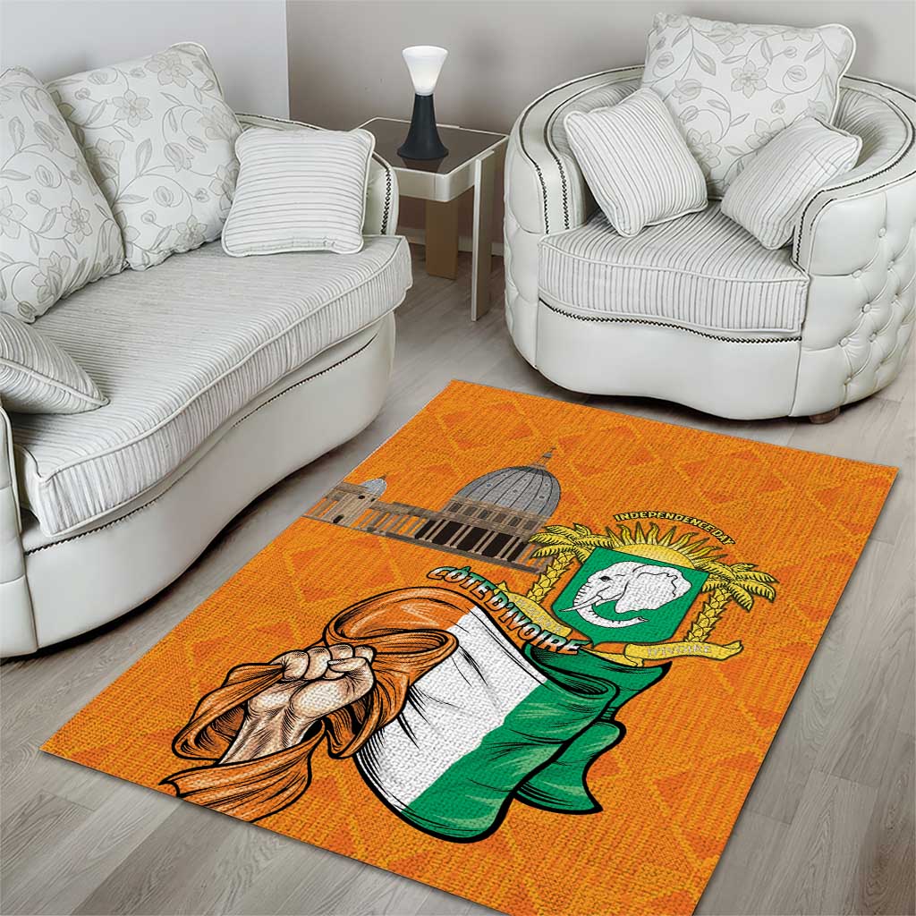 Happy Cote dIvoire Area Rug 65th of Independence Day LT15