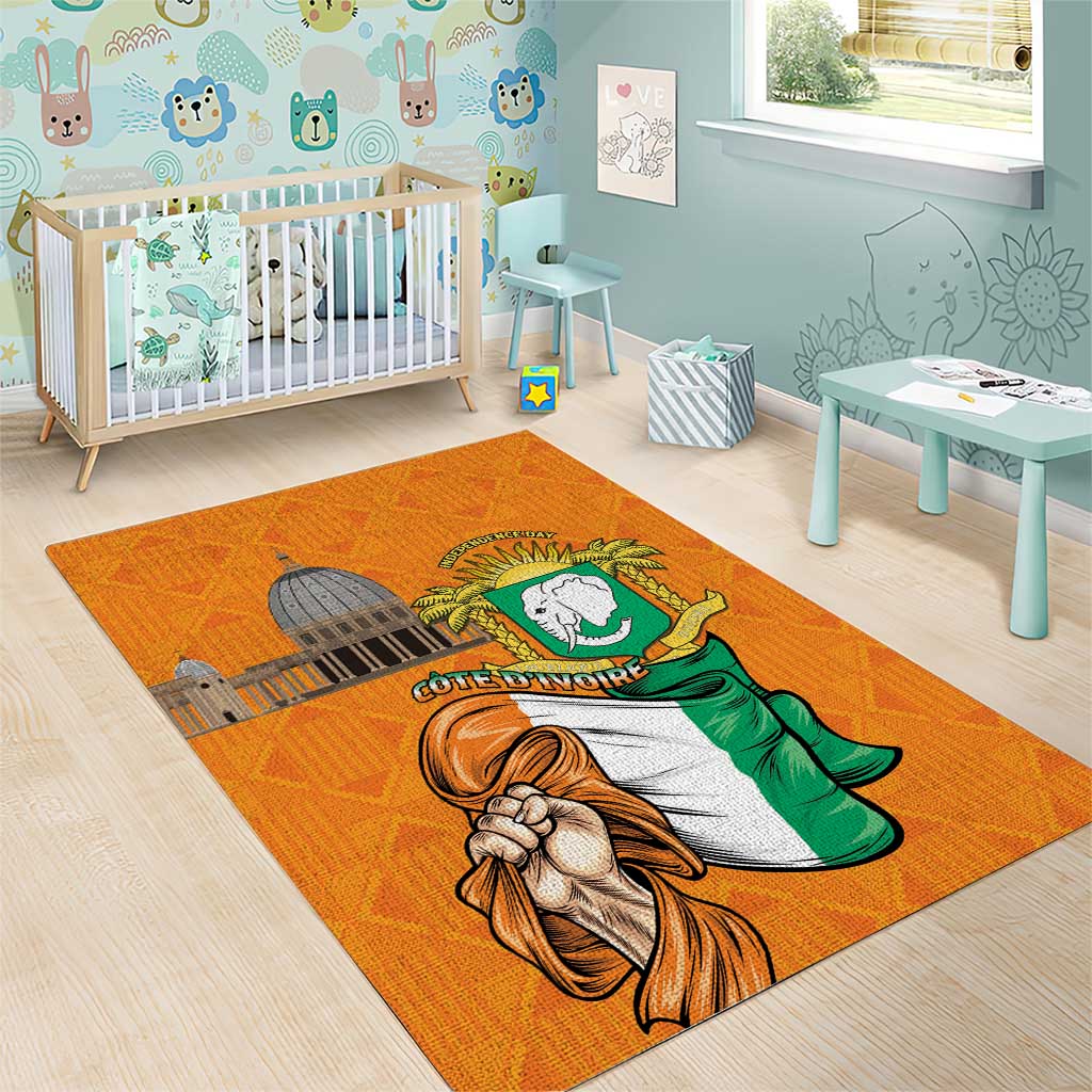 Happy Cote dIvoire Area Rug 65th of Independence Day LT15