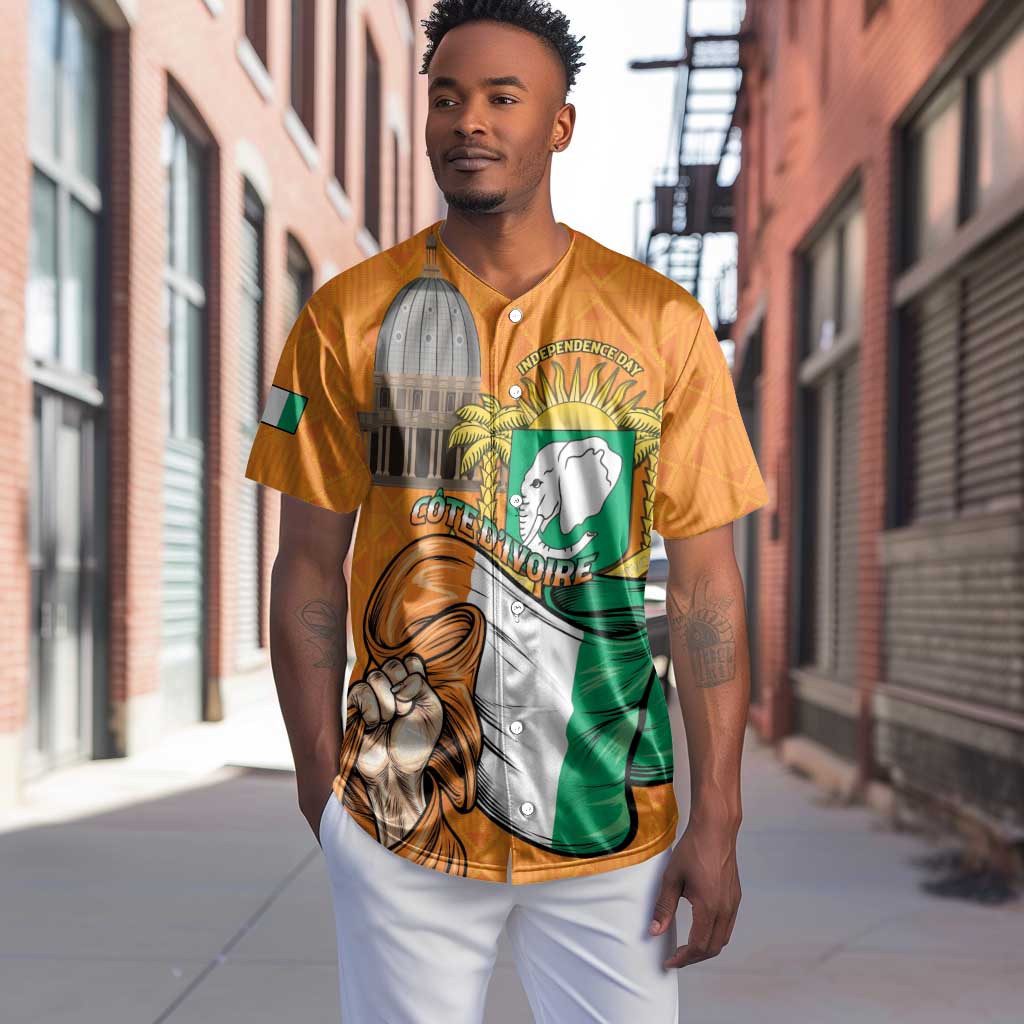 Personalised Happy Cote dIvoire Baseball Jersey 65th of Independence Day LT15