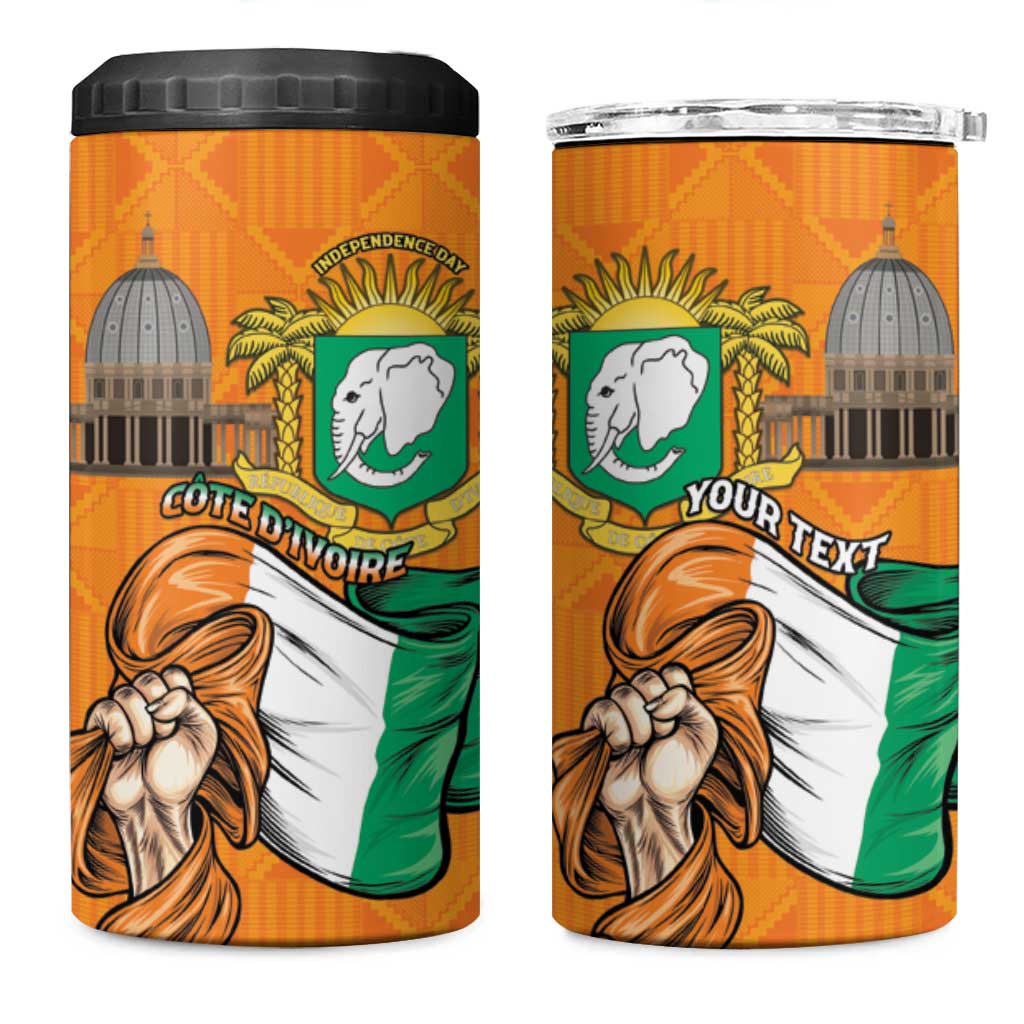 Personalised Happy Cote dIvoire 4 in 1 Can Cooler Tumbler 65th of Independence Day LT15