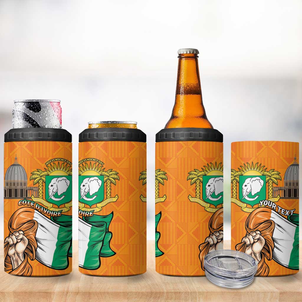 Personalised Happy Cote dIvoire 4 in 1 Can Cooler Tumbler 65th of Independence Day LT15