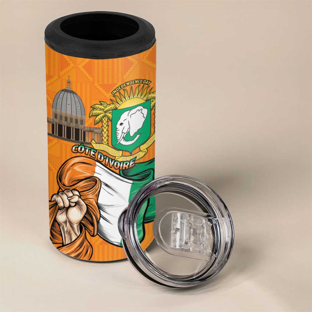 Personalised Happy Cote dIvoire 4 in 1 Can Cooler Tumbler 65th of Independence Day LT15