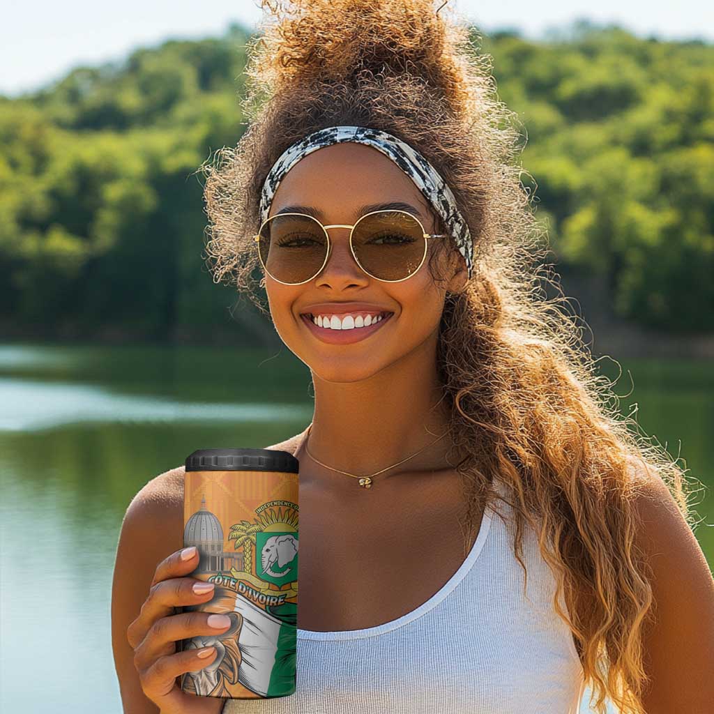 Personalised Happy Cote dIvoire 4 in 1 Can Cooler Tumbler 65th of Independence Day LT15