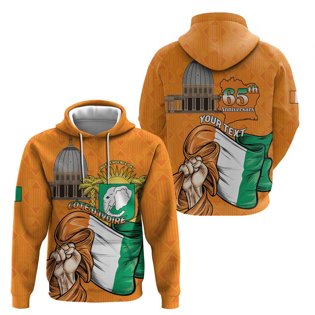Personalised Ivory Coast Independence Day Hoodie Yamoussoukro Coat Of Arms LT15