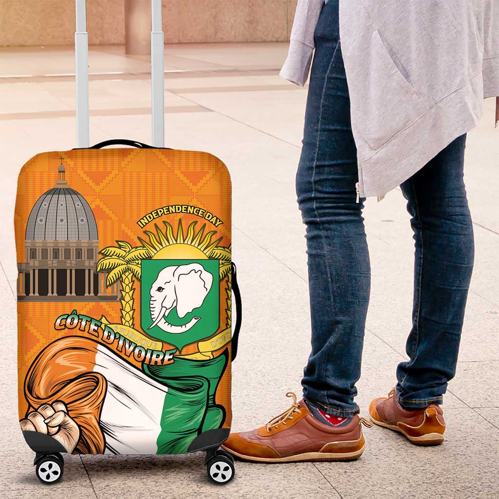 Ivory Coast Independence Day Luggage Cover Yamoussoukro Coat Of Arms LT15