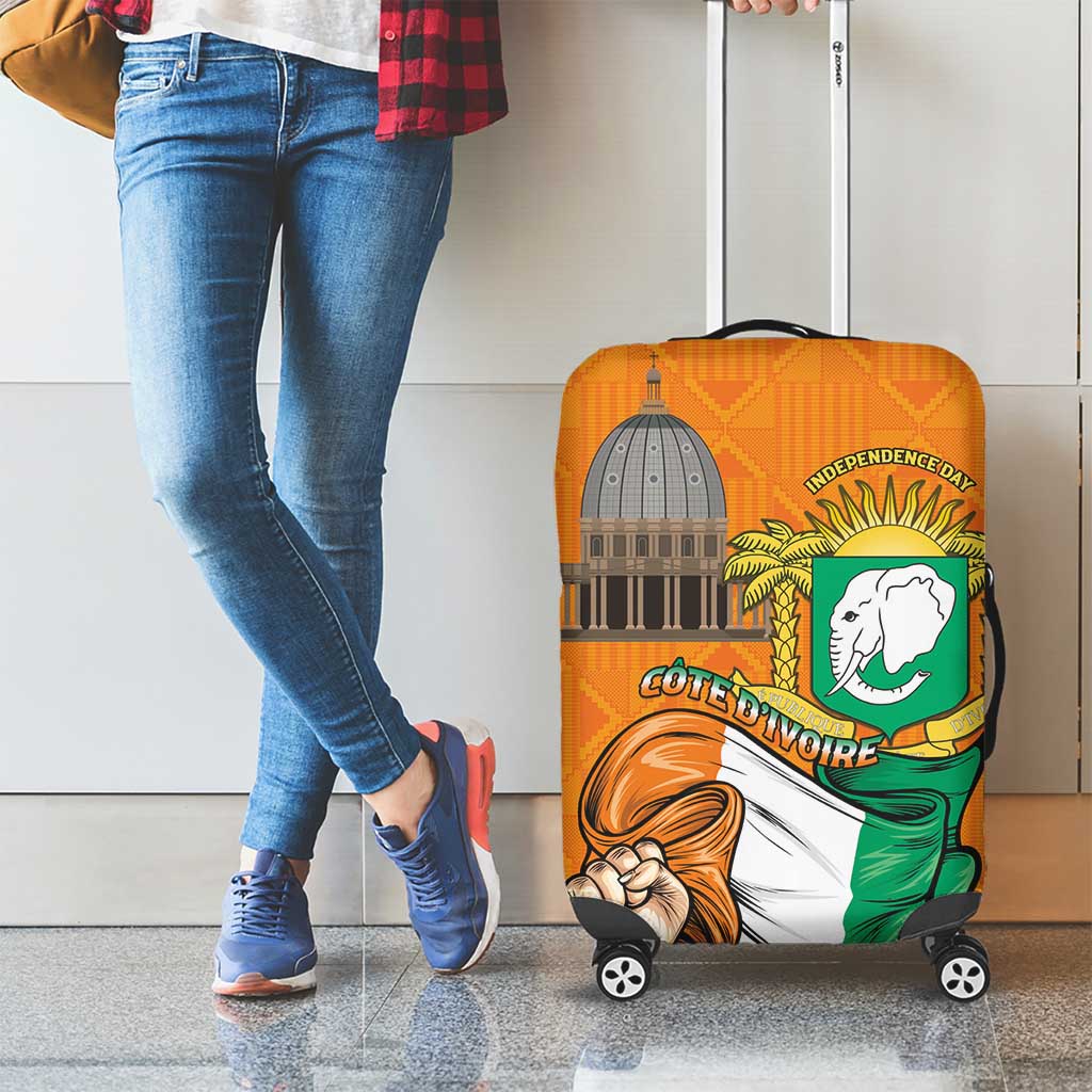Ivory Coast Independence Day Luggage Cover Yamoussoukro Coat Of Arms LT15