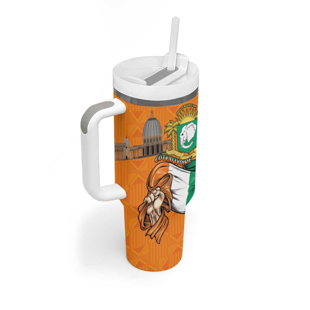 Personalised Happy Cote dIvoire Tumbler With Handle 65th of Independence Day LT15