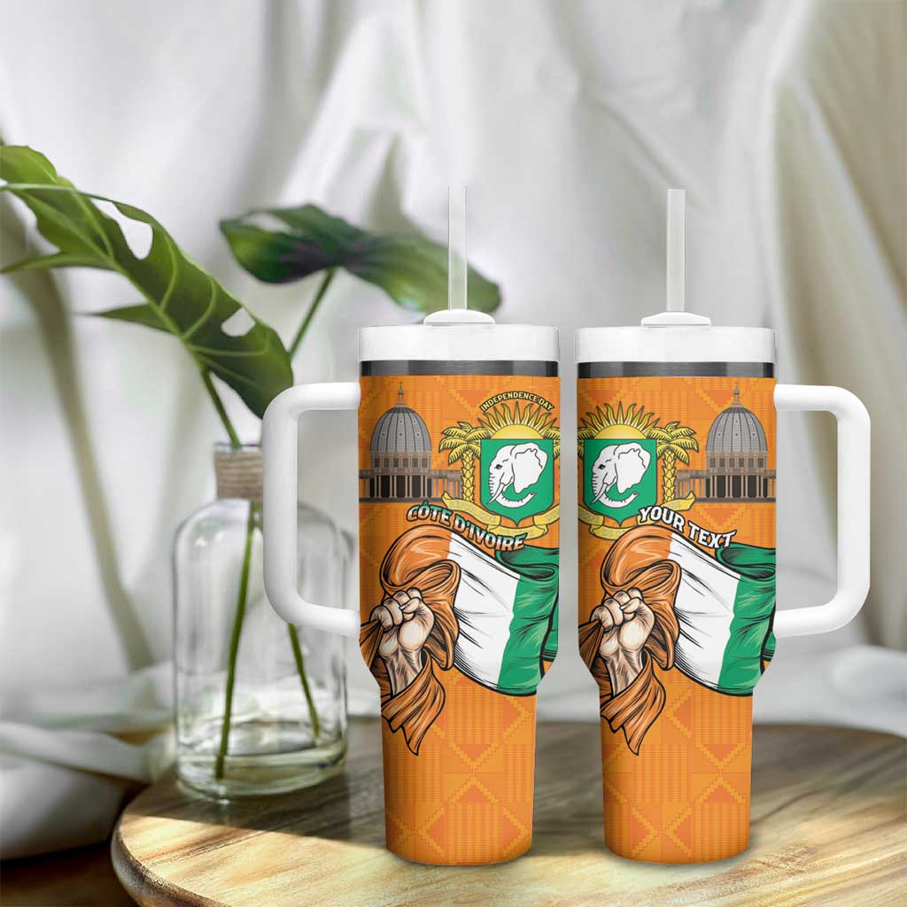 Personalised Happy Cote dIvoire Tumbler With Handle 65th of Independence Day LT15