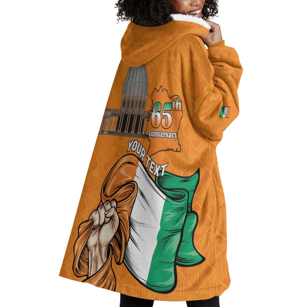 Personalised Happy Cote dIvoire Wearable Blanket Hoodie 65th of Independence Day LT15