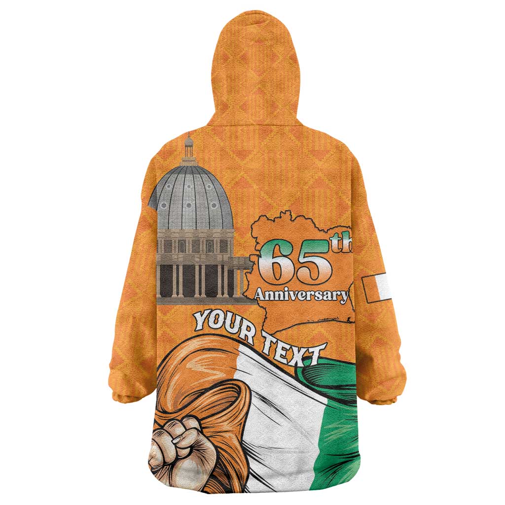 Personalised Happy Cote dIvoire Wearable Blanket Hoodie 65th of Independence Day LT15