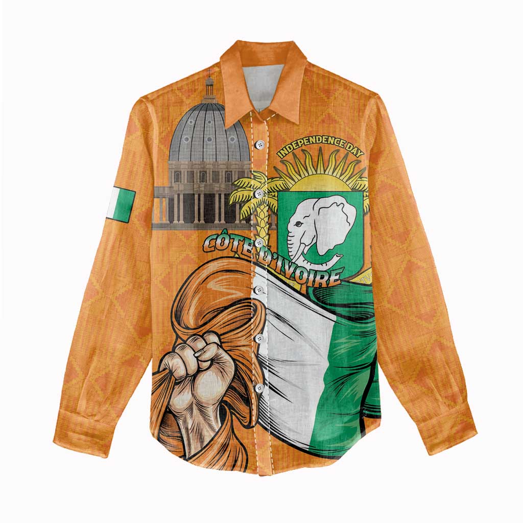 Personalised Happy Cote dIvoire Women Casual Shirt 65th of Independence Day LT15