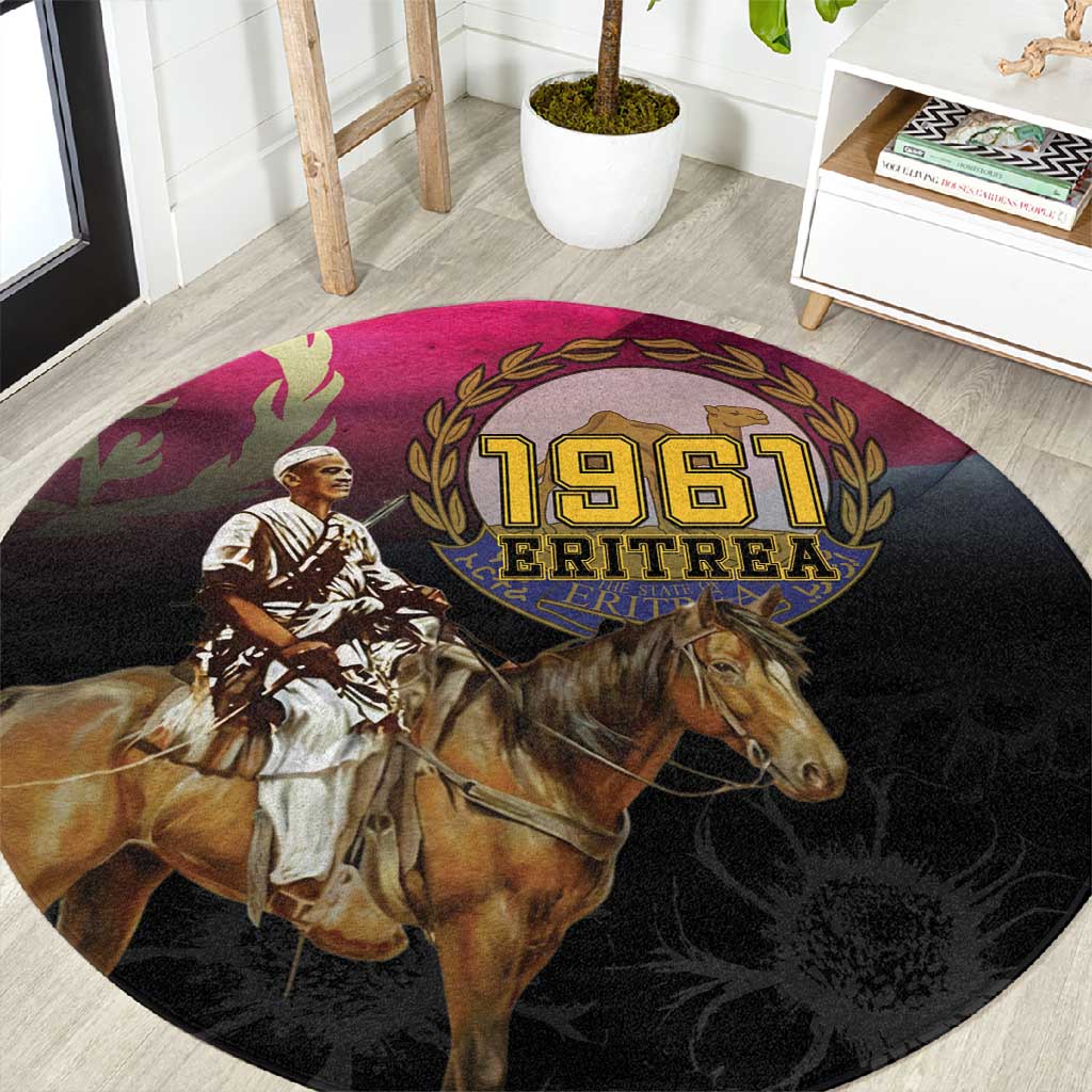 Happy Eritrea Revolution Day Round Carpet Remember Hamid Idris Awate LT15