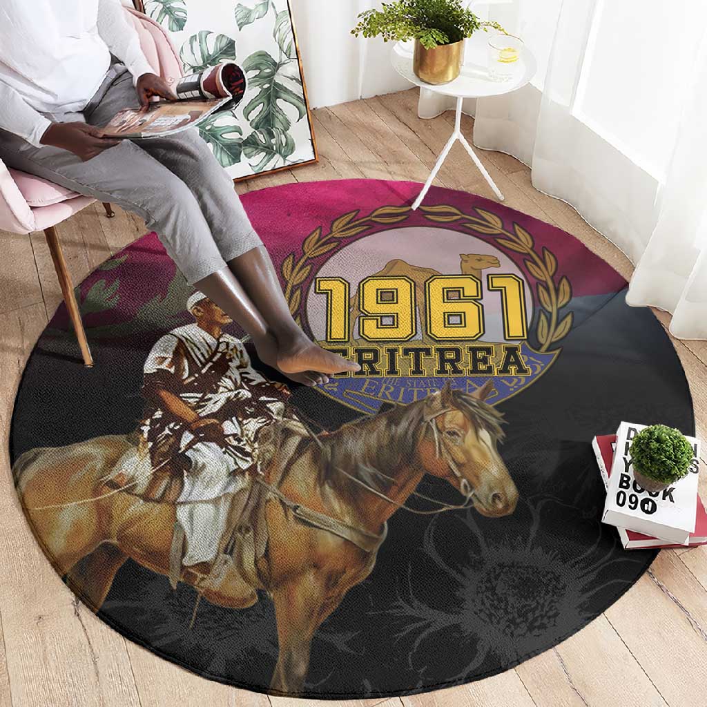 Happy Eritrea Revolution Day Round Carpet Remember Hamid Idris Awate LT15