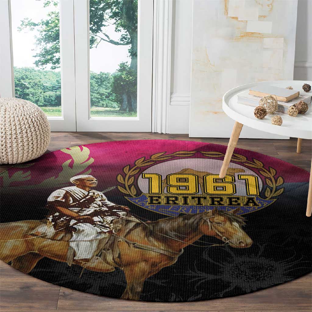 Happy Eritrea Revolution Day Round Carpet Remember Hamid Idris Awate LT15