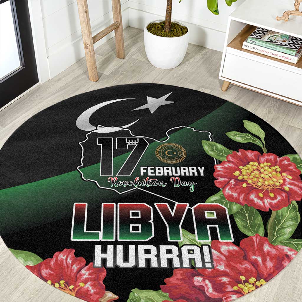 Libya Round Carpet February 17th Revolution LT15