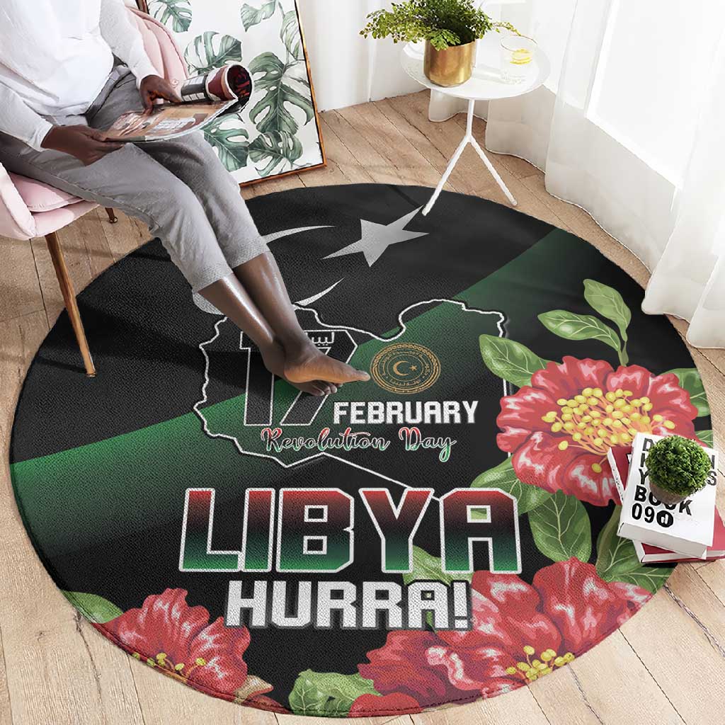 Libya Round Carpet February 17th Revolution LT15