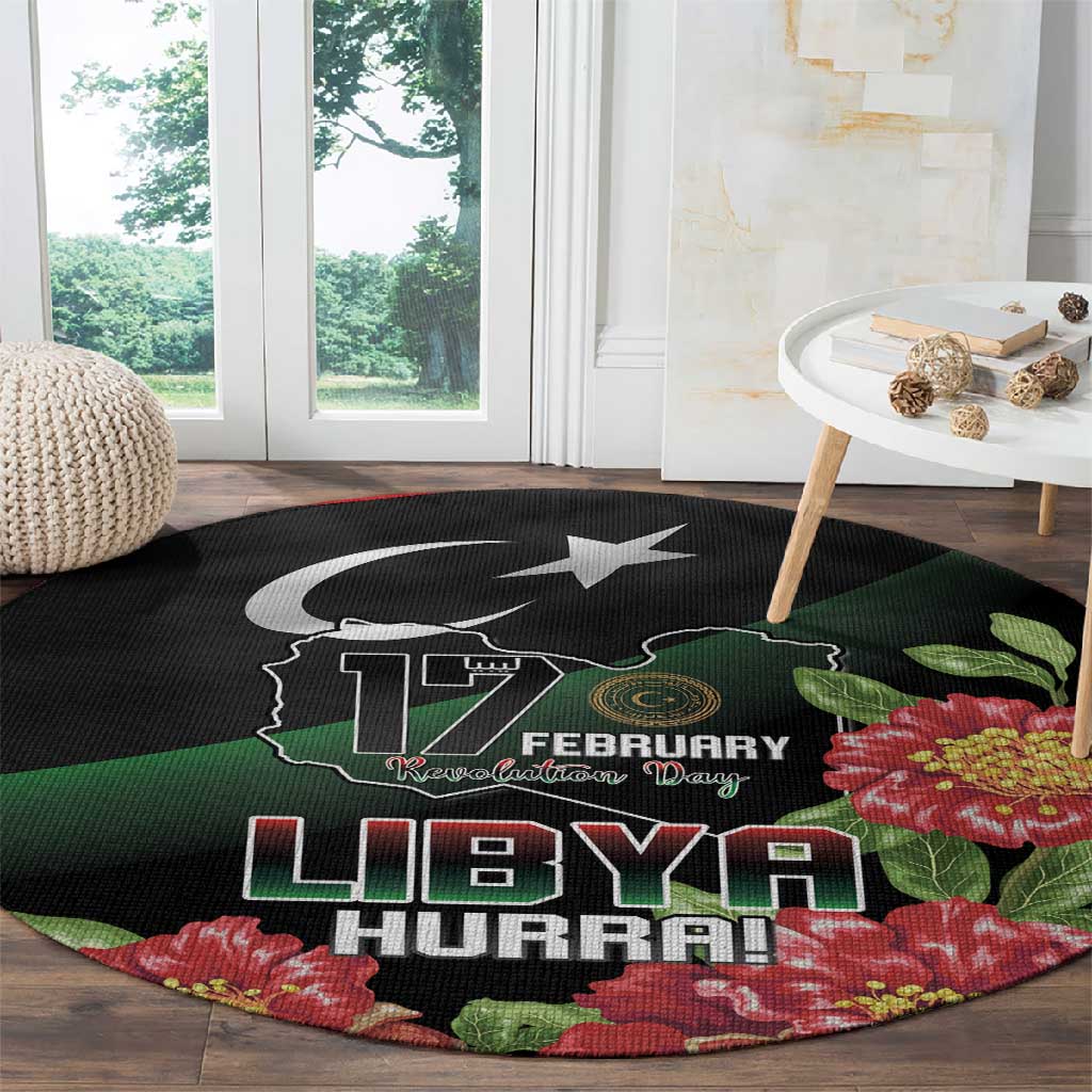 Libya Round Carpet February 17th Revolution LT15
