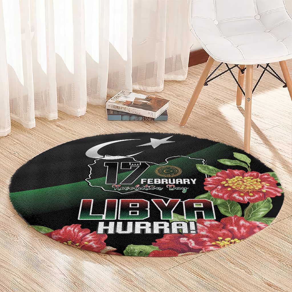 Libya Round Carpet February 17th Revolution LT15
